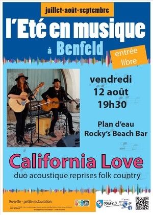 California Love en concert au plan d'eau le 12 août 2022 19h30